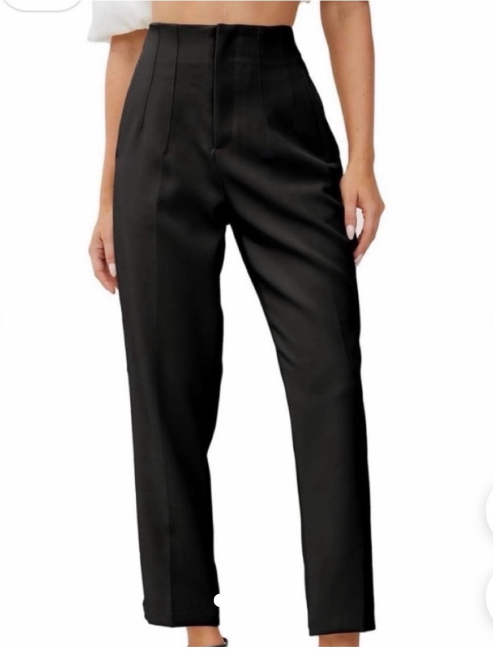 Zara Black High-Waist Tailored Trousers